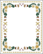 Golden Leaf and Star Embellished Border Rug
