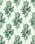 Dark Green Botanical Branch Repeat Rug