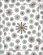 Winter Snowflake Scatter With Red Dots Rug