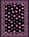 Pink Cup Floral Border Rug