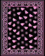 Pink Cup Floral Border Rug