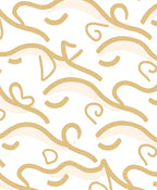 Golden Swirl Abstract Brushstrokes Rug