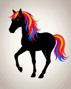 Vibrant Rainbow Mane And Tail Horse Rug