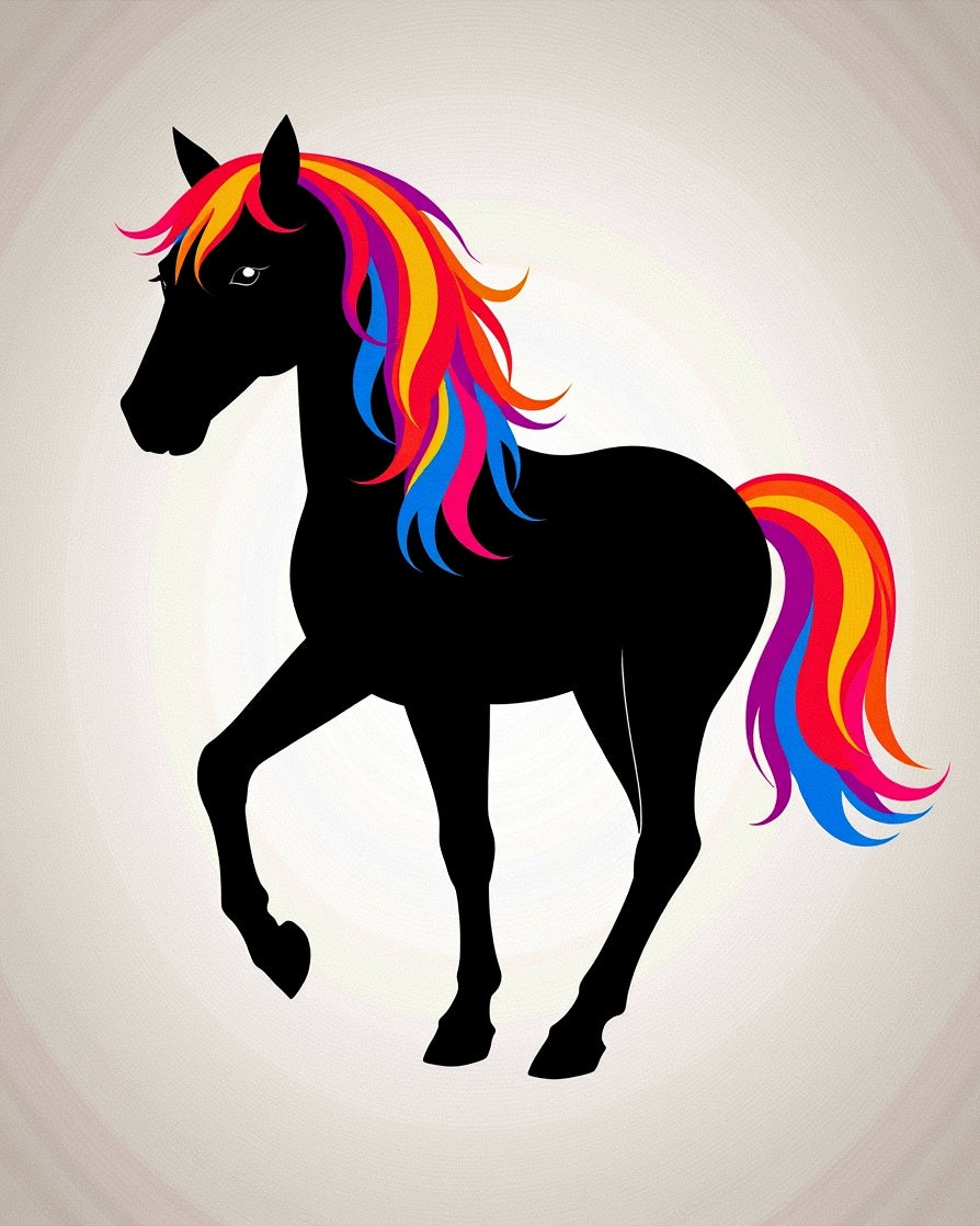 Vibrant Rainbow Mane And Tail Horse Rug