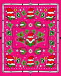 Pink Festive Santa Holly Blossom Rug