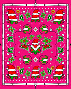 Pink Festive Santa Holly Blossom Rug