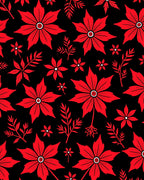 Bold Red Tropical Flower Medley Rug