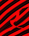 Bold Red Diagonal Stripe Swirl Rug