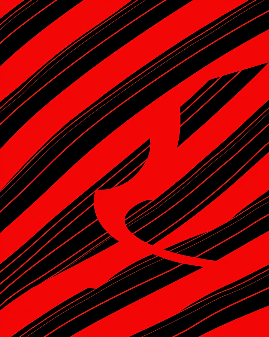 Bold Red Diagonal Stripe Swirl Rug