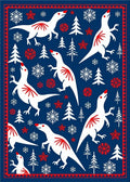 White Dinosaurs In Snowy Forest Rug