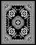 Bold Black and White Floral Medallion Rug