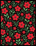 Crimson Red Floral Garden Motif Rug
