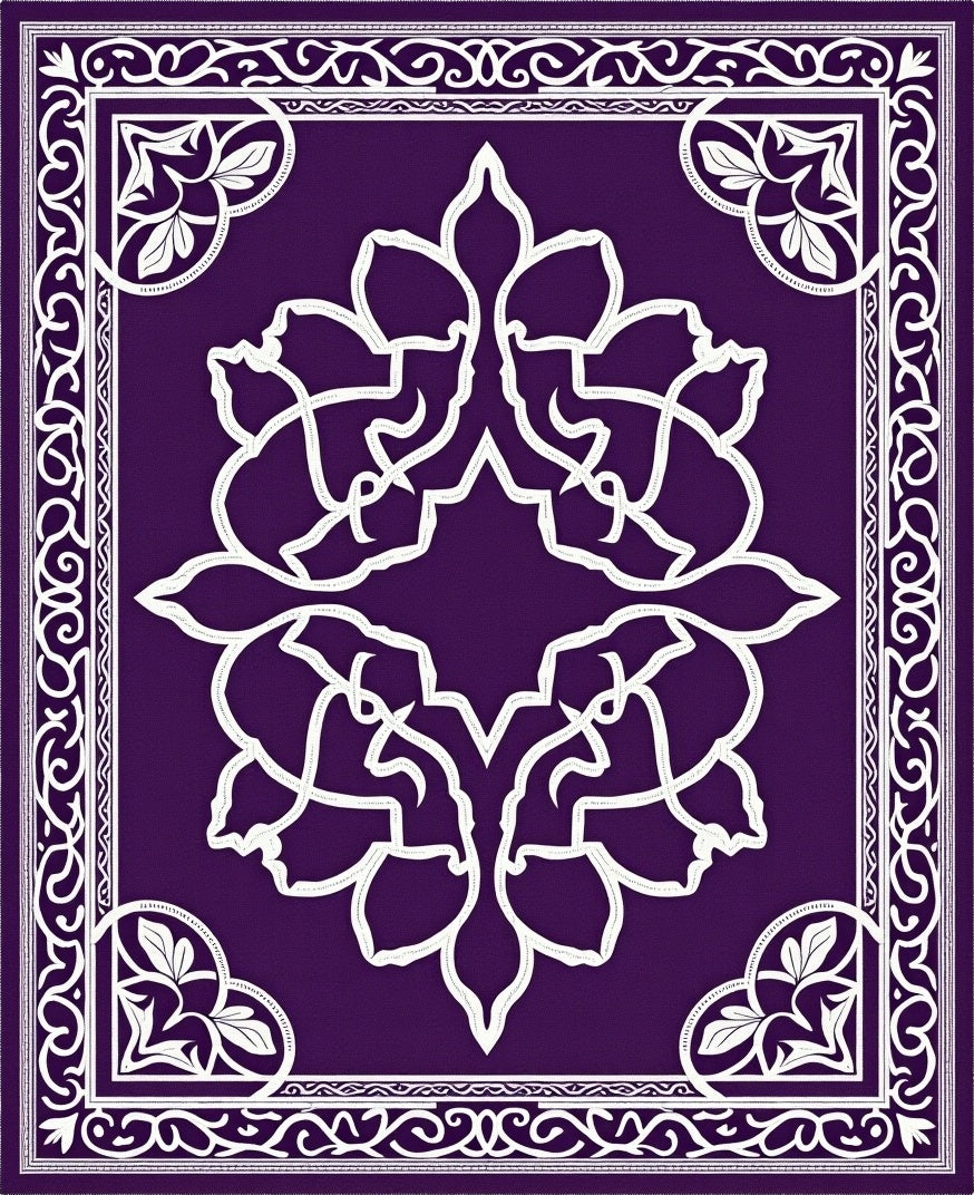 Regal Purple Intricate Floral Medallion Rug