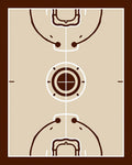 Cocoa Brown Court Lines Rug