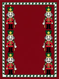 Crimson Red Nutcracker Soldiers Border Rug