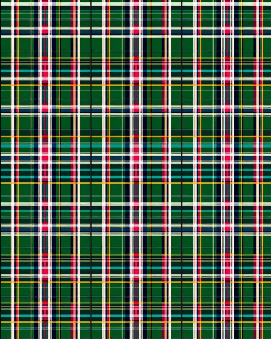 Emerald Green Plaid Multi-Color Check Rug