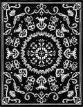 Black White Floral Medallion Mandala Rug