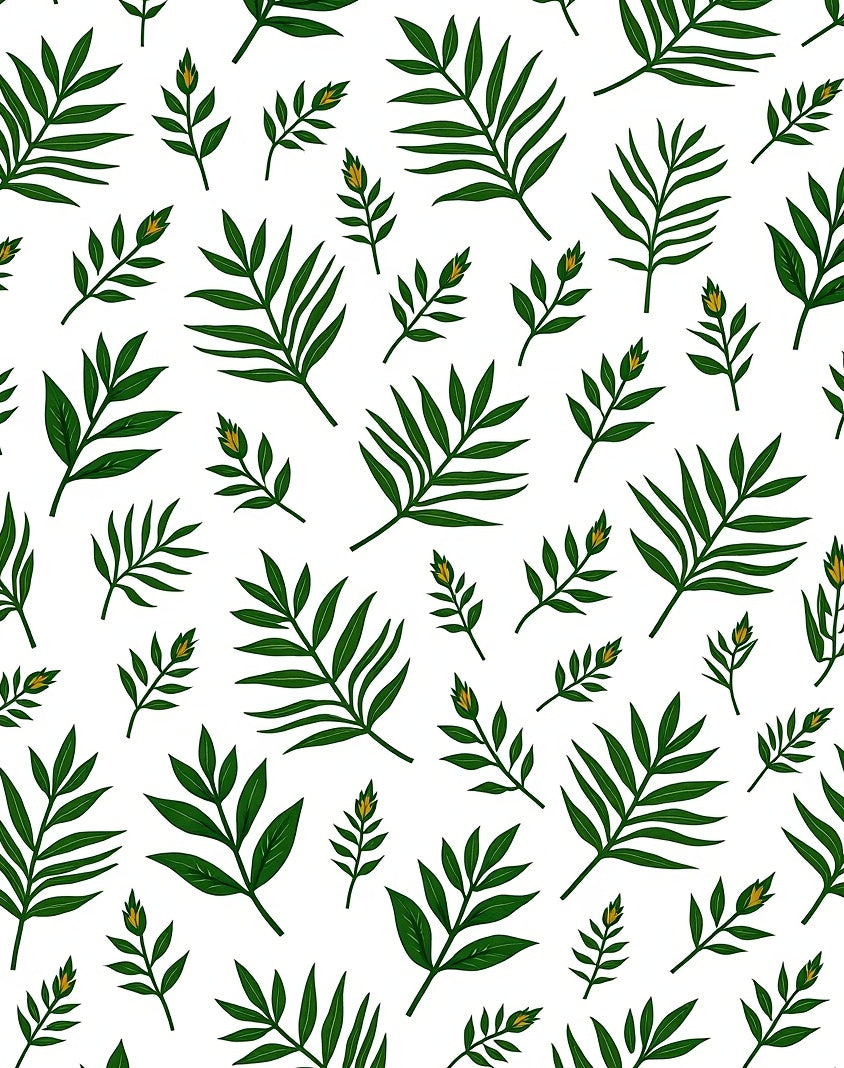 Green Tropical Leaf Scatter Rug