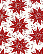 Vibrant Red Starburst Floral Rug