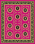 Vibrant Pink Laurel Medallion Rug