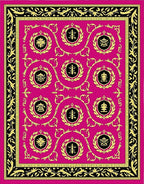 Vibrant Pink Laurel Medallion Rug