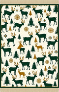 Forest Green Majestic Deer Woodland Scene Rug