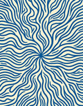 Radiating Blue Organic Swirl Rug