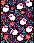 Whimsical Sheep Floral Swirl Rug