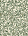 Green Leafy Branches Continuous Line Art Rug