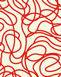 Crimson Scribble Continuous Line Rug