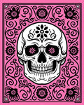 Pink Skull Floral Sugar Candy Art Rug