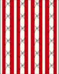 Bold Red Cream Stripe Butterfly Rug