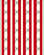 Bold Red Cream Stripe Butterfly Rug