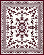 Crimson Vine Scrollwork Centered Medallion Rug