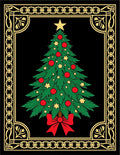 Vintage Red Bow Christmas Tree Rug