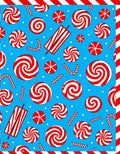 Red White Swirl Candy Christmas Rug