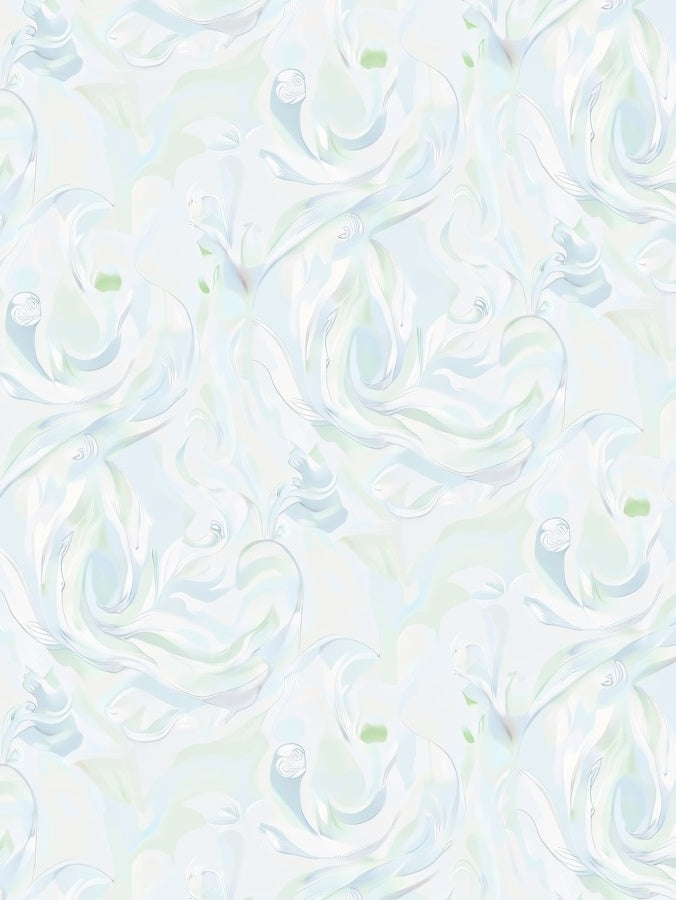 Ethereal Ice Blue Swirls Rug