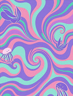 Pastel Swirl Jellyfish Swirl Rug
