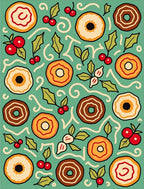 Sweet Doughnut Holly Berry Medley Rug