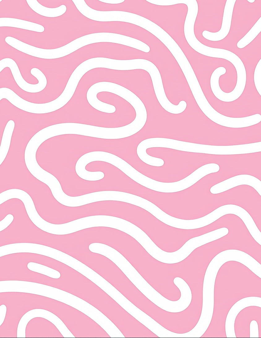 Blush Pink Swirling Line Rug