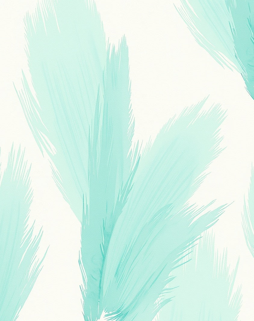 Light Aqua Feather Cascade Rug
