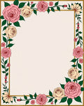 Pink Peach Floral Garland Accent Rug