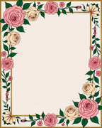 Pink Peach Floral Garland Accent Rug