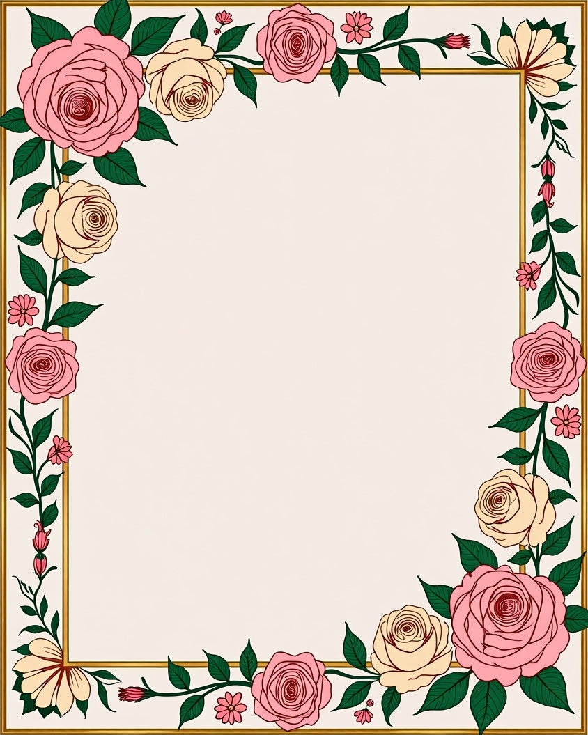 Pink Peach Floral Garland Accent Rug