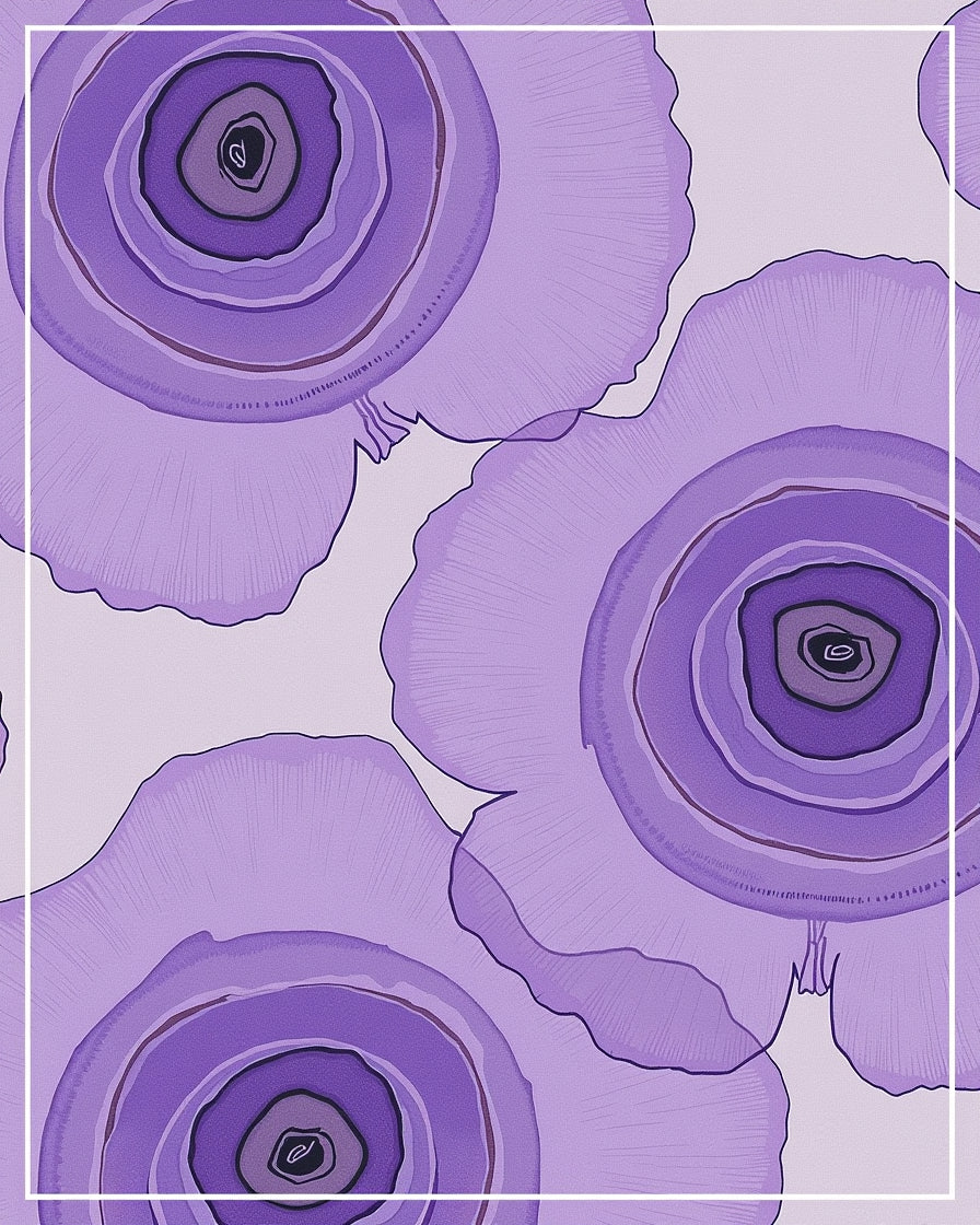 Lavender Floral Petal Close Up Rug