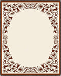 Brown Floral Vine Border Rug