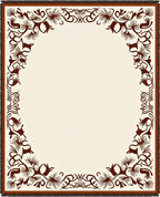 Brown Floral Vine Border Rug