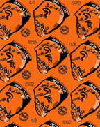 Bold Orange Graphic Face Repetition Rug