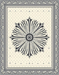 Monochromatic Sunburst Mandala Frame Rug