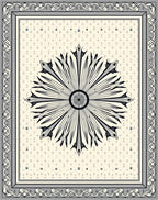 Monochromatic Sunburst Mandala Frame Rug